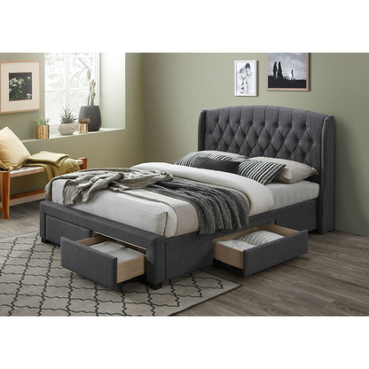 Honeydew Double Size Bed Frame Timber Mattress Base With Storage Drawers - Grey - Cosy Abode