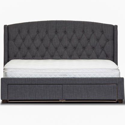 Honeydew Double Size Bed Frame Timber Mattress Base With Storage Drawers - Grey - Cosy Abode