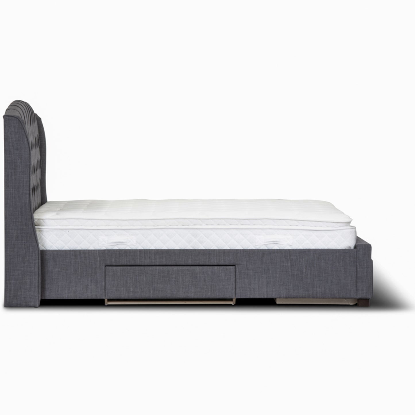 Honeydew Double Size Bed Frame Timber Mattress Base With Storage Drawers - Grey - Cosy Abode