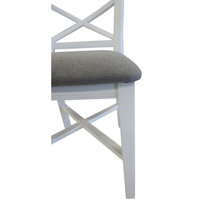 Daisy Dining Chair Set of 2 Solid Acacia Timber Wood Hampton Furniture - White - Cosy Abode