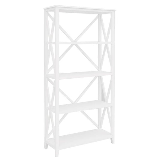 Daisy Bookshelf Bookcase 4 Tier Solid Acacia Wood Hampton Furniture - White - Cosy Abode
