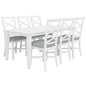 Daisy 7pc Dining Set 180cm Table 6 Chair Acacia Wood Hampton Furniture - White - Cosy Abode