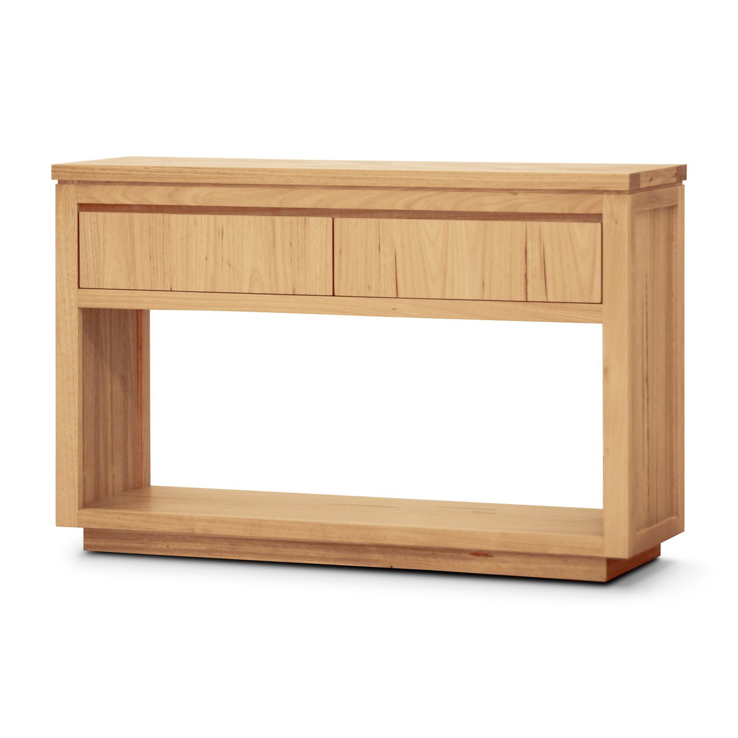 Rosemallow Console Hall Entry Table 119cm Parquet Top Solid Messmate Timber - Cosy Abode