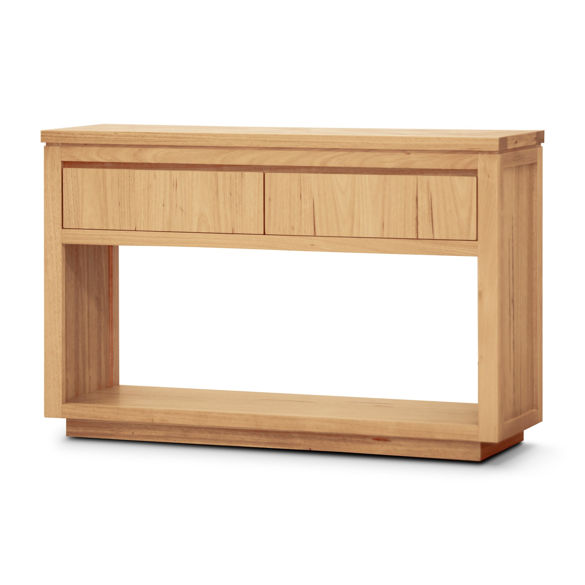 Rosemallow Console Hall Entry Table 119cm Parquet Top Solid Messmate Timber - Cosy Abode