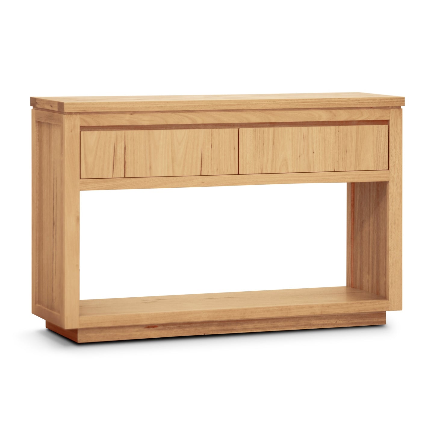 Rosemallow Console Hall Entry Table 119cm Parquet Top Solid Messmate Timber - Cosy Abode