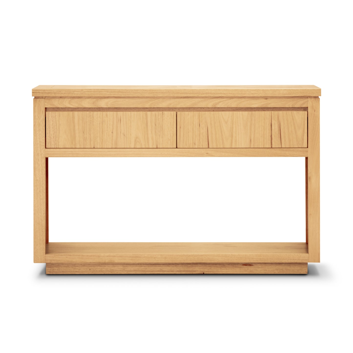 Rosemallow Console Hall Entry Table 119cm Parquet Top Solid Messmate Timber - Cosy Abode