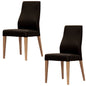 Rosemallow Dining Chair Set of 2 PU Leather Seat Solid Messmate Timber - Black - Cosy Abode