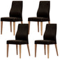 Rosemallow Dining Chair Set of 4 PU Leather Seat Solid Messmate Timber - Black - Cosy Abode