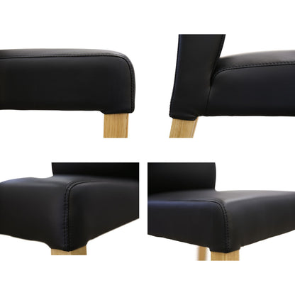 Rosemallow Dining Chair Set of 4 PU Leather Seat Solid Messmate Timber - Black - Cosy Abode