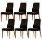 Rosemallow Dining Chair Set of 6 PU Leather Seat Solid Messmate Timber - Black - Cosy Abode