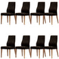 Rosemallow Dining Chair Set of 8 PU Leather Seat Solid Messmate Timber - Black - Cosy Abode