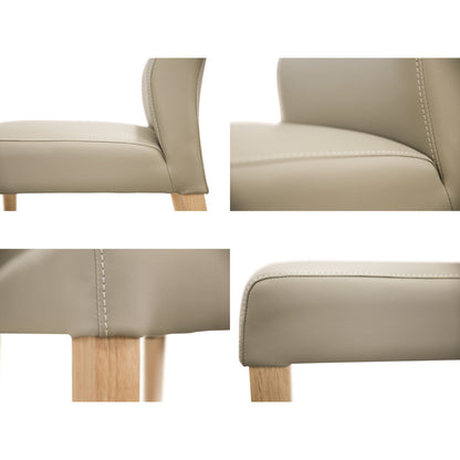 Rosemallow Dining Chair Set of 4 PU Leather Seat Solid Messmate Timber - Silver - Cosy Abode