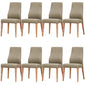 Rosemallow Dining Chair Set of 8 PU Leather Seat Solid Messmate Timber - Silver - Cosy Abode