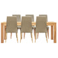Rosemallow 7pc Dining Set 180cm Table 6 Silver PU Chair Solid Messmate Timber - Cosy Abode