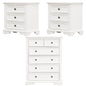 Celosia 2pc Bedside Tallboy 3pc Bedroom Set Nightstand Storage Cabinet - White - Cosy Abode