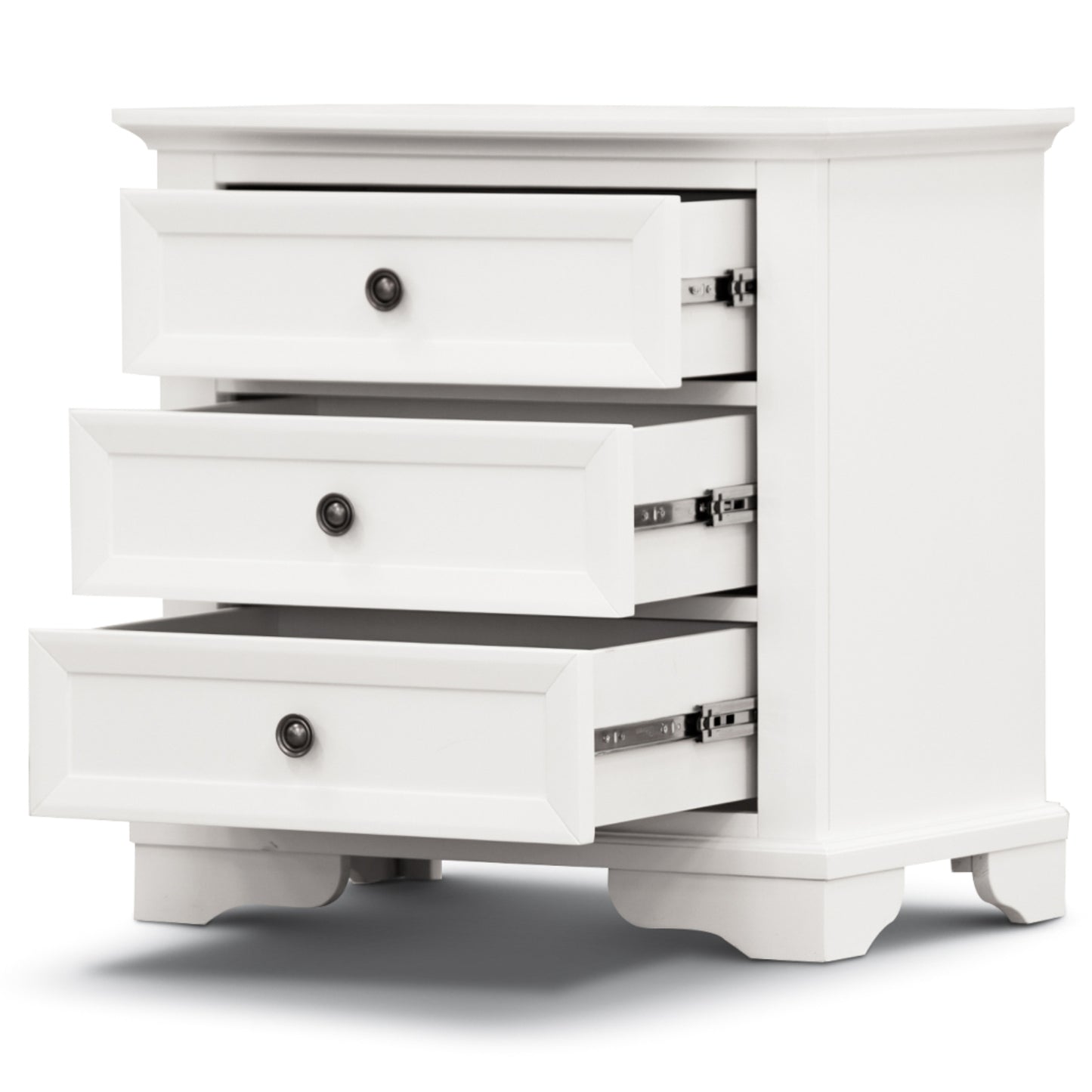 Celosia 2pc Bedside Tallboy 3pc Bedroom Set Nightstand Storage Cabinet - White - Cosy Abode