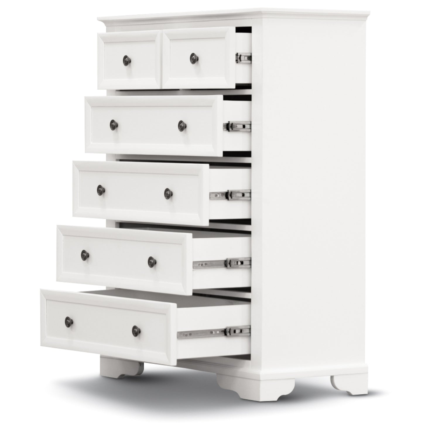 Celosia 2pc Bedside Tallboy 3pc Bedroom Set Nightstand Storage Cabinet - White - Cosy Abode