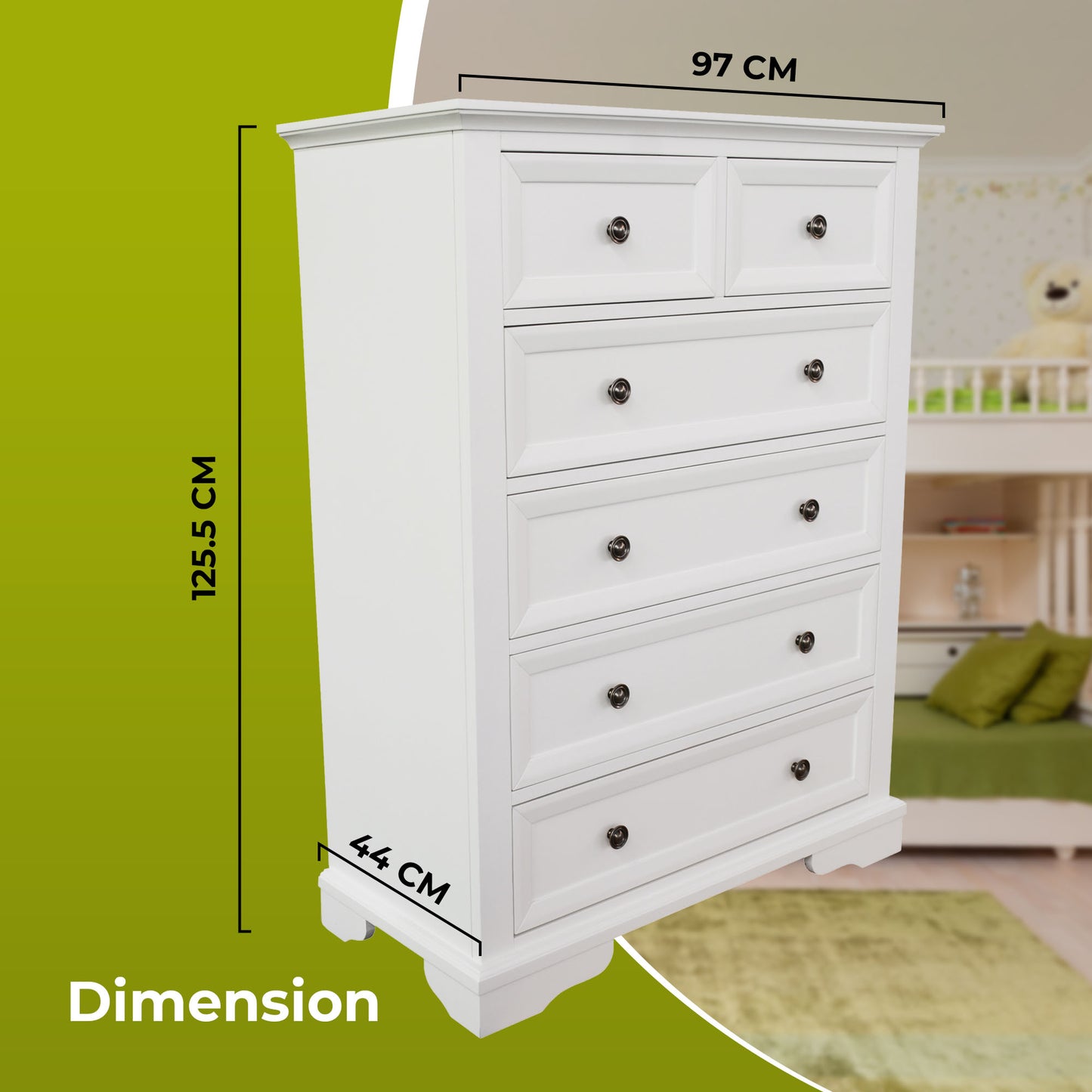 Celosia 2pc Bedside Tallboy 3pc Bedroom Set Nightstand Storage Cabinet - White - Cosy Abode