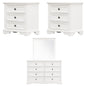 Celosia 4pc Bedside Dresser Mirror Bedroom Chest of Drawers Set Cabinet - White - Cosy Abode