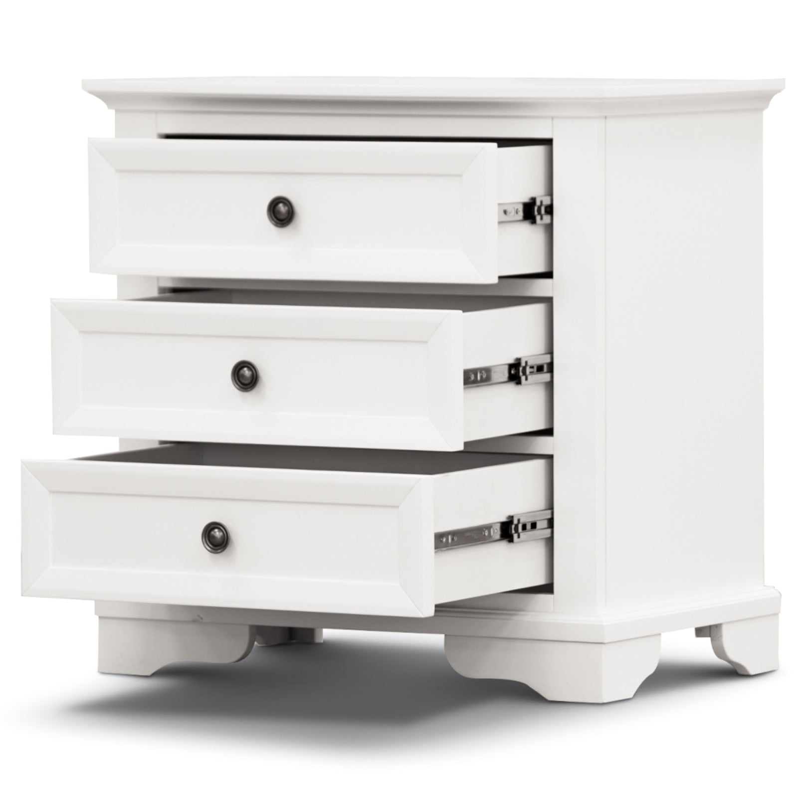 Celosia 4pc Bedside Dresser Mirror Bedroom Chest of Drawers Set Cabinet - White - Cosy Abode