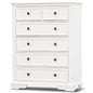 Celosia Tallboy 6 Chest of Drawers Solid Acacia Wood Bed Storage Cabinet - White - Cosy Abode