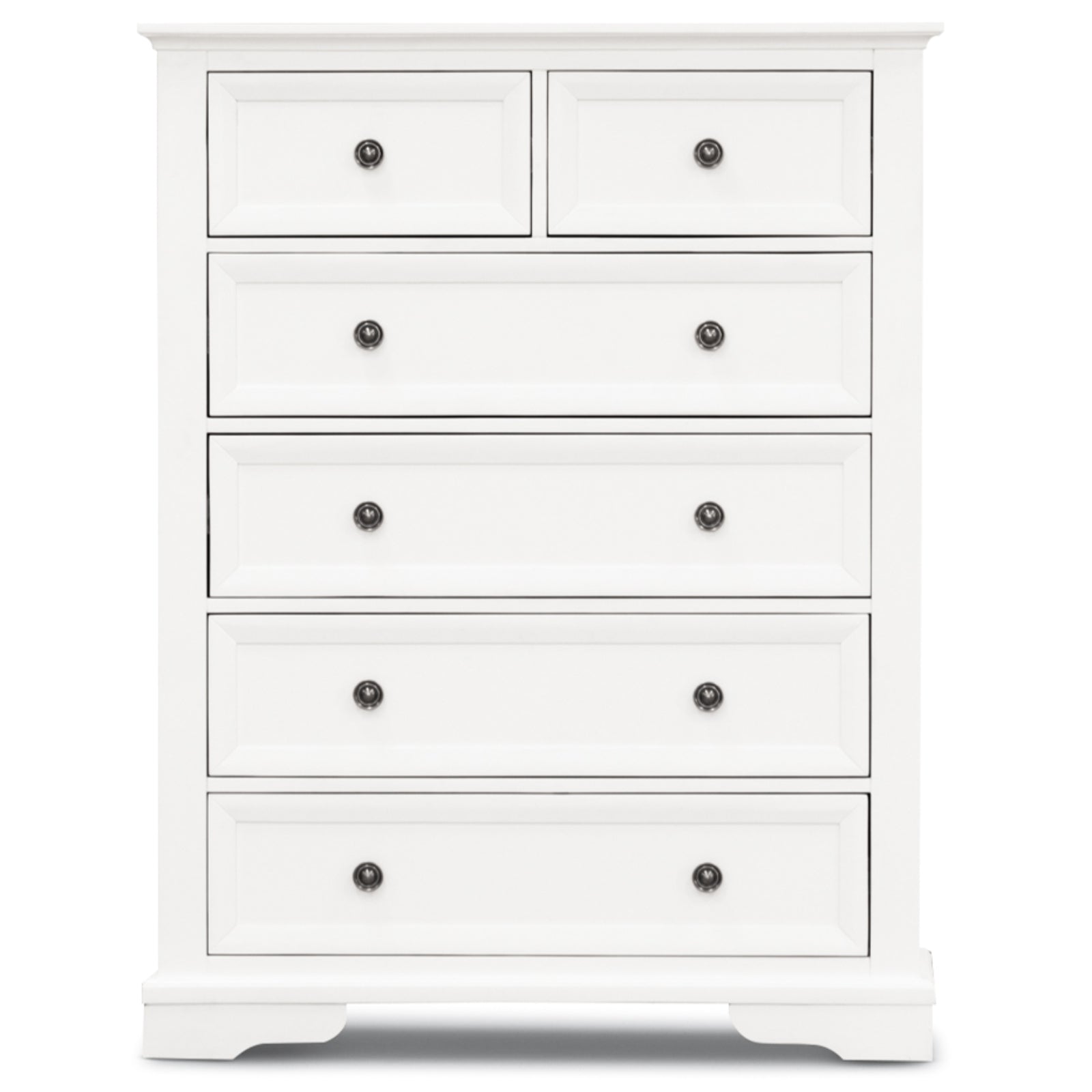 Celosia Tallboy 6 Chest of Drawers Solid Acacia Wood Bed Storage Cabinet - White - Cosy Abode