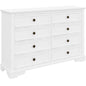 Celosia Dresser 8 Chest of Drawers Bedroom Acacia Timber Storage Cabinet - White - Cosy Abode