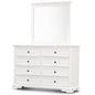 Celosia Dresser Mirror 8 Chest of Drawers Bedroom Timber Storage Cabinet - White - Cosy Abode