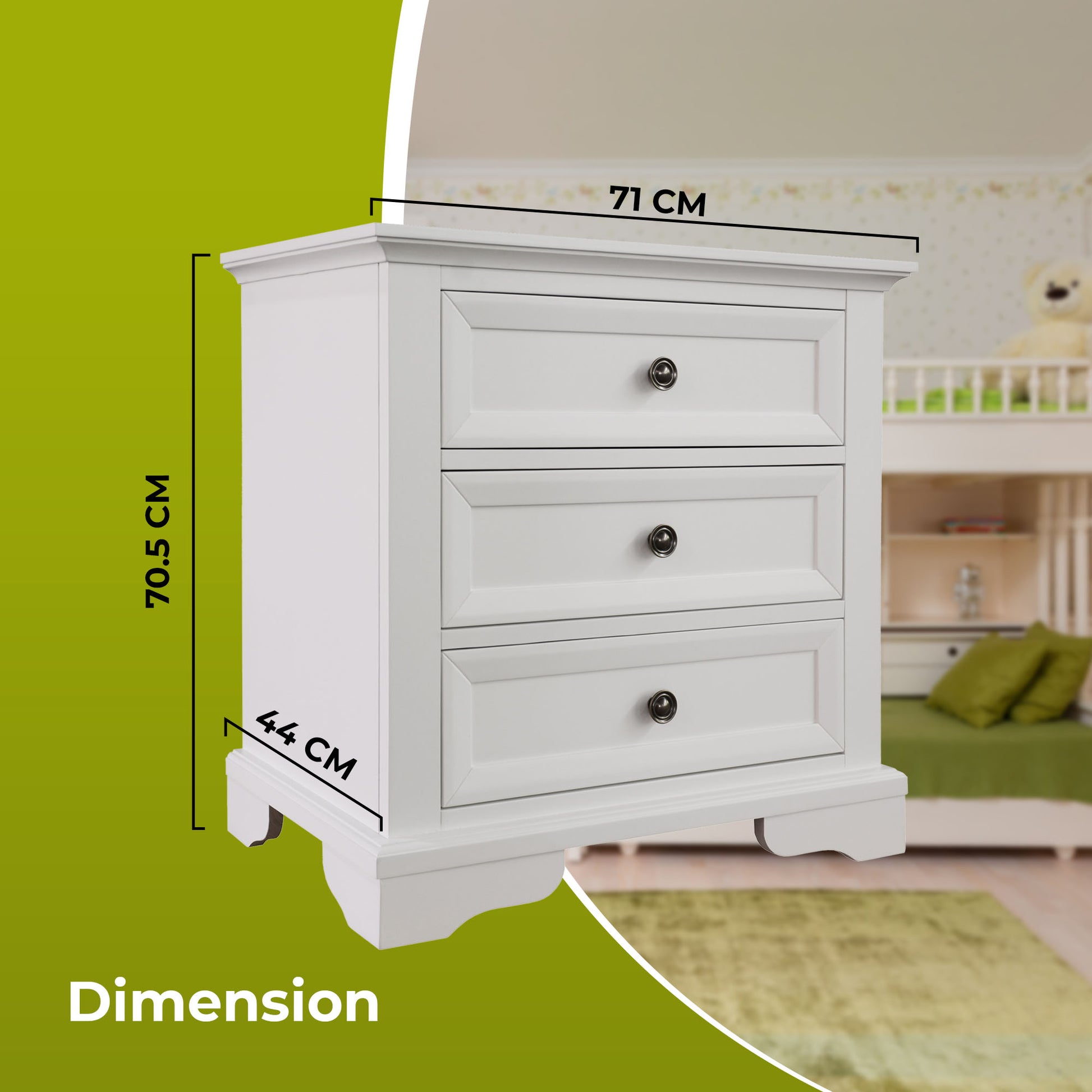 Celosia 5pc King Bed Frame Bedroom Suite Bedside Dresser Mirror Package - White - Cosy Abode