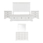 Celosia 5pc Queen Bed Frame Bedroom Suite Bedside Dresser Mirror Package - White - Cosy Abode