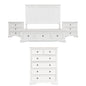 Celosia 4pc Queen Bed Frame Bedroom Suite Timber Bedside Tallboy Package - White - Cosy Abode