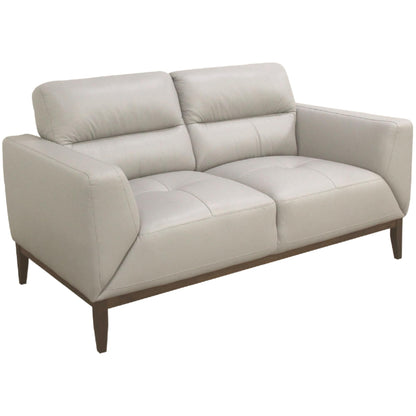 Downy  Genuine Leather Sofa 2 Seater Upholstered Lounge Couch - Silver - Cosy Abode