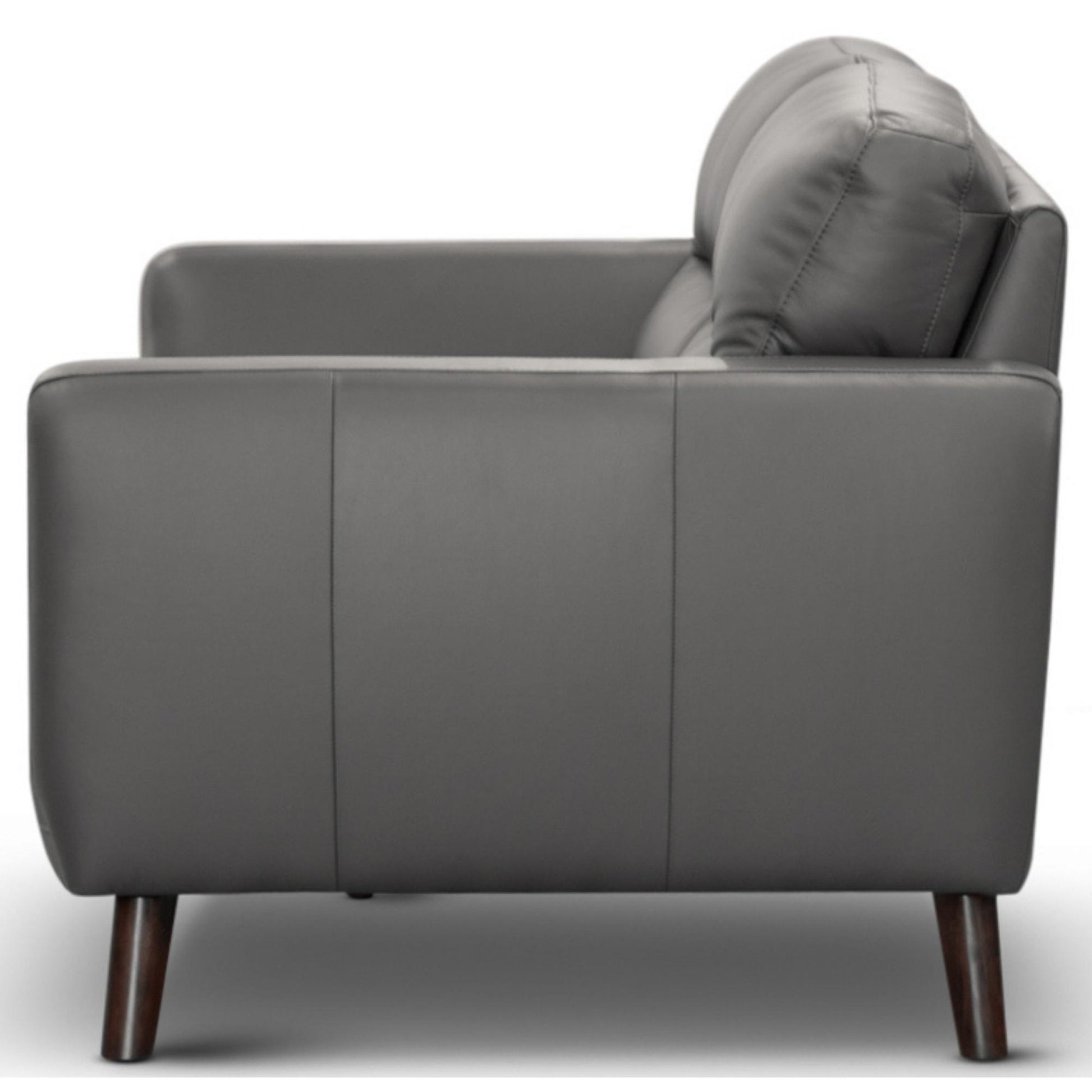 Downy  Genuine Leather Sofa 2 Seater Upholstered Lounge Couch - Gunmetal - Cosy Abode