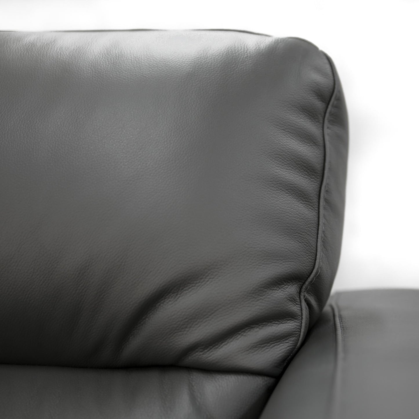 Downy  Genuine Leather Sofa 2 Seater Upholstered Lounge Couch - Gunmetal - Cosy Abode