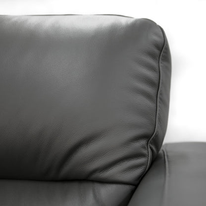 Downy  Genuine Leather Sofa 2 Seater Upholstered Lounge Couch - Gunmetal - Cosy Abode