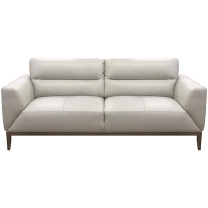 Downy  Genuine Leather Sofa 3 Seater Upholstered Lounge Couch - Silver - Cosy Abode