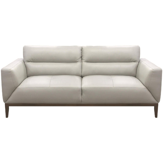 Downy  Genuine Leather Sofa 3 Seater Upholstered Lounge Couch - Silver - Cosy Abode