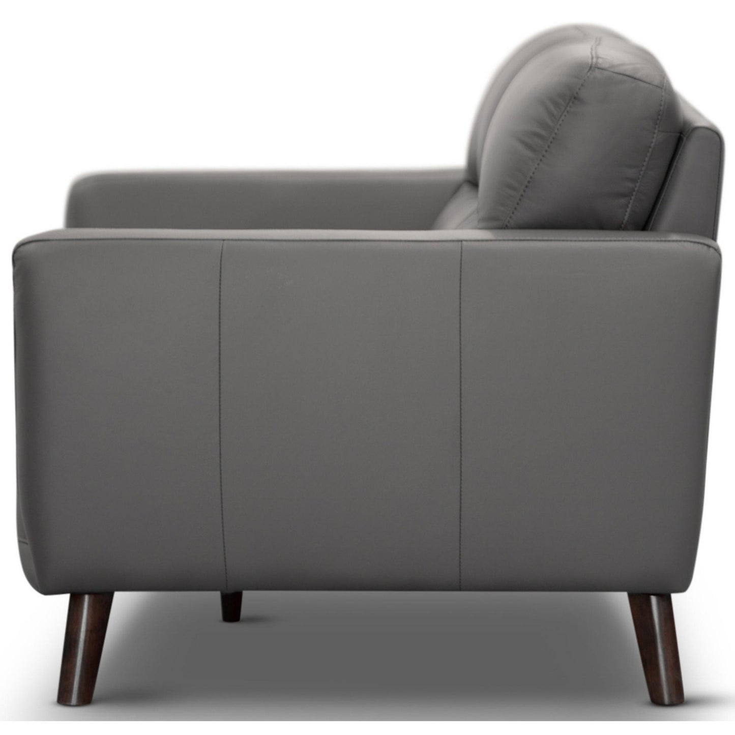 Downy  Genuine Leather Sofa 3 Seater Upholstered Lounge Couch - Gunmetal - Cosy Abode