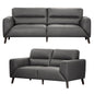 Downy  Genuine Leather Sofa Set 3 + 2 Seater Upholstered Lounge Couch - Gunmetal - Cosy Abode