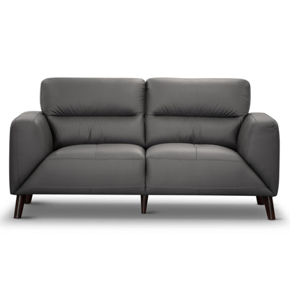 Downy  Genuine Leather Sofa Set 3 + 2 Seater Upholstered Lounge Couch - Gunmetal - Cosy Abode