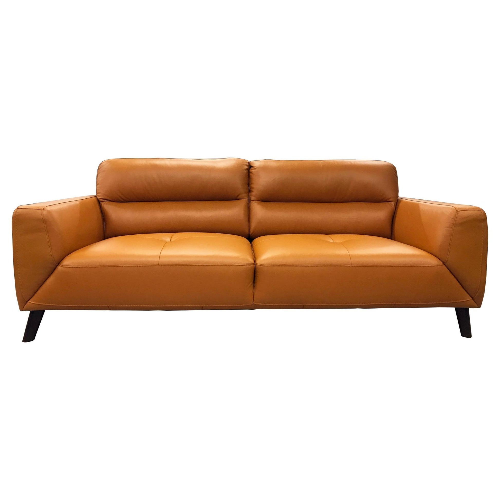 Downy  Genuine Leather Sofa Set 3 + 2 Seater Upholstered Lounge Couch Tangerine - Cosy Abode