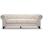 Mellowly 3 Seater Sofa Fabric Uplholstered Chesterfield Lounge Couch - Beige - Cosy Abode