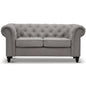 Mellowly 2 Seater Sofa Fabric Uplholstered Chesterfield Lounge Couch - Grey - Cosy Abode