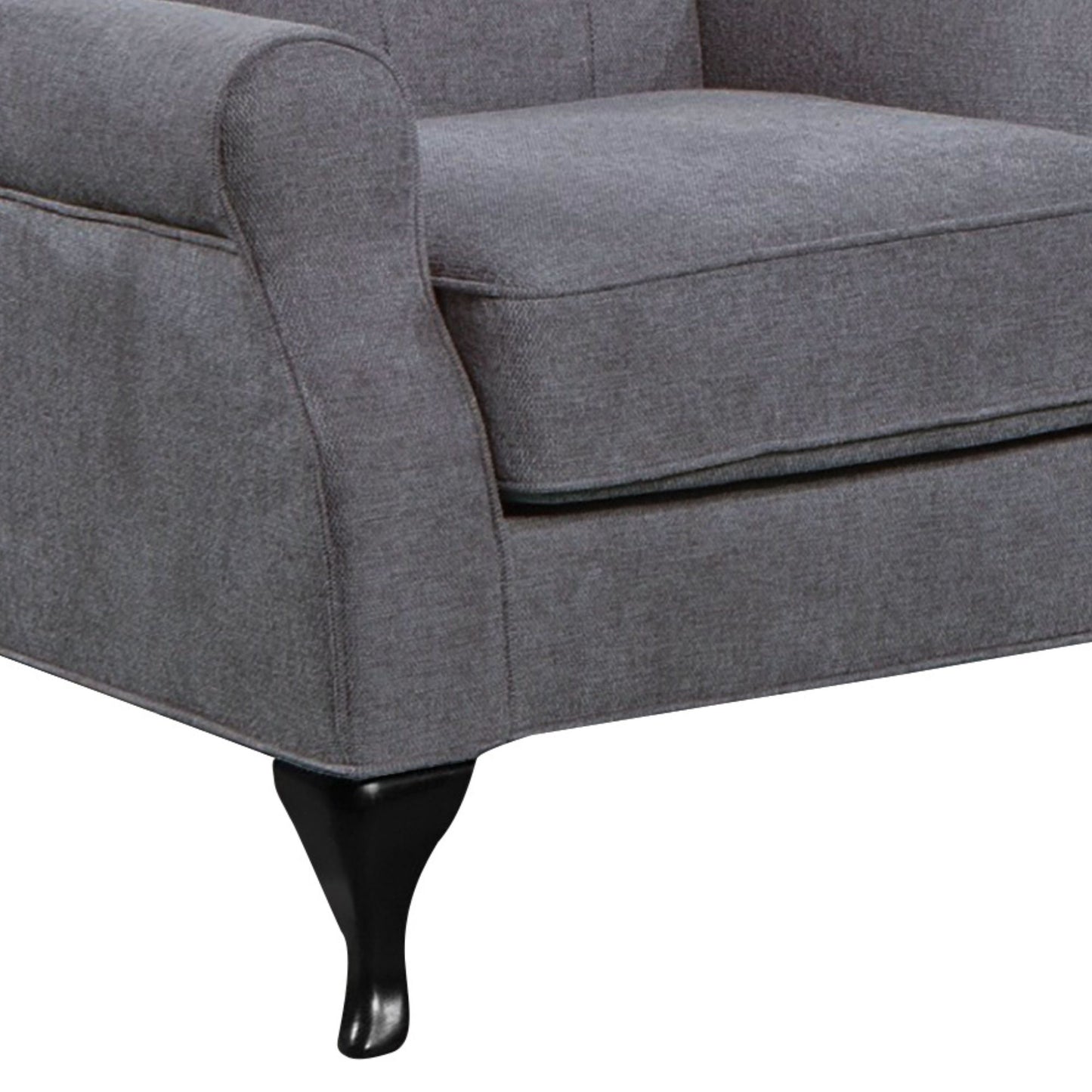 Mellowly Set of 2 Wing Back Chair Sofa Fabric Chesterfield Armchair  - Grey - Cosy Abode