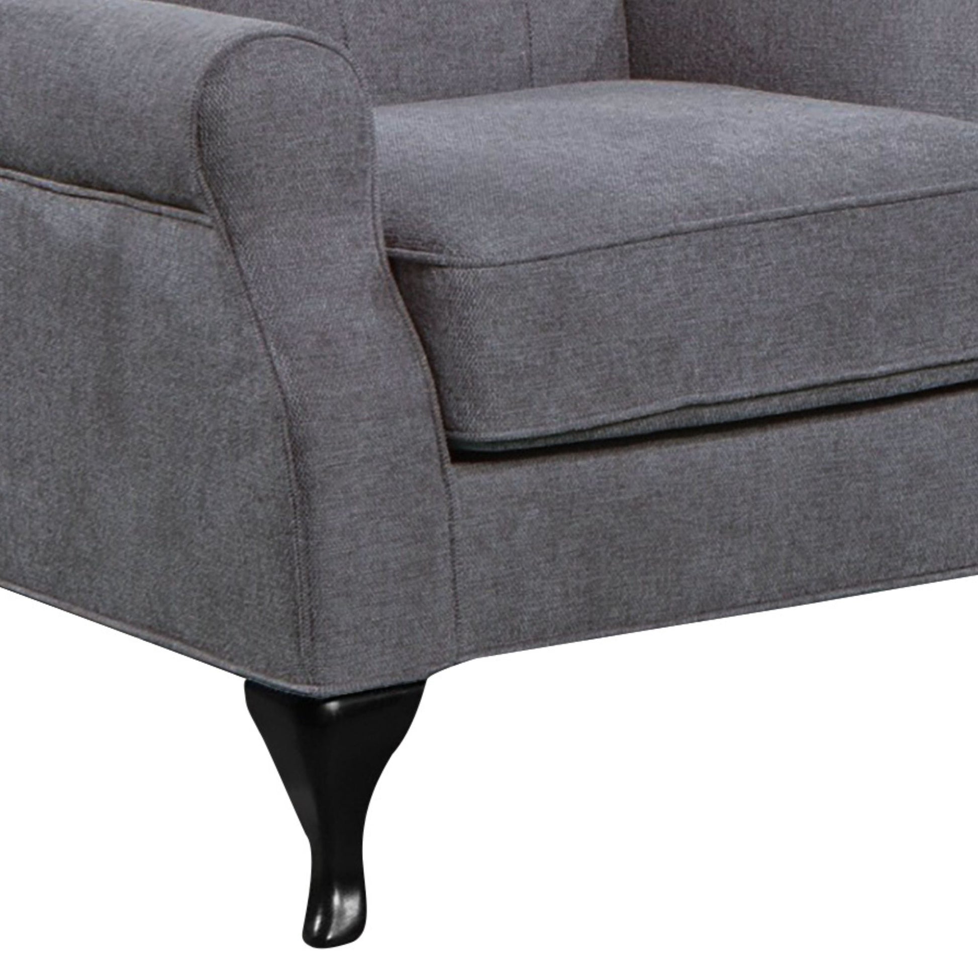 Mellowly Set of 2 Wing Back Chair Sofa Fabric Chesterfield Armchair  - Grey - Cosy Abode