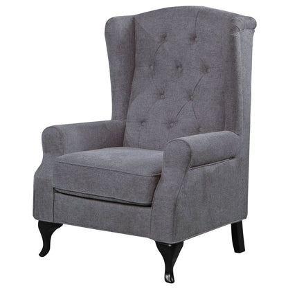 Mellowly Wing Back Chair Sofa Chesterfield Armchair Fabric Uplholstered - Grey - Cosy Abode