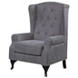 Mellowly Wing Back Chair Sofa Chesterfield Armchair Fabric Uplholstered - Grey - Cosy Abode