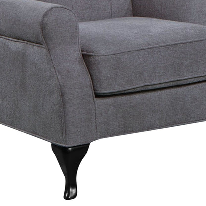 Mellowly Wing Back Chair Sofa Chesterfield Armchair Fabric Uplholstered - Grey - Cosy Abode