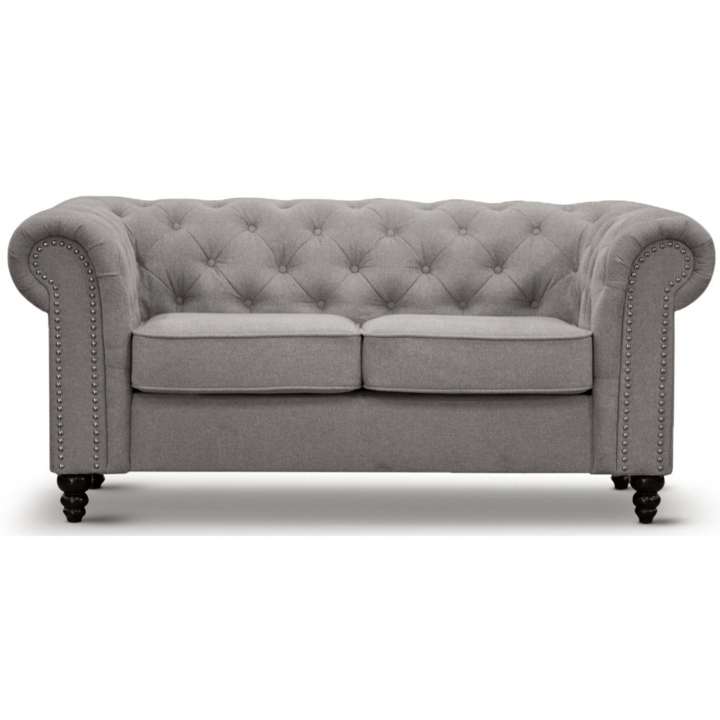 Mellowly 3 + 2 Seater Sofa Fabric Uplholstered Chesterfield Lounge Couch - Grey - Cosy Abode