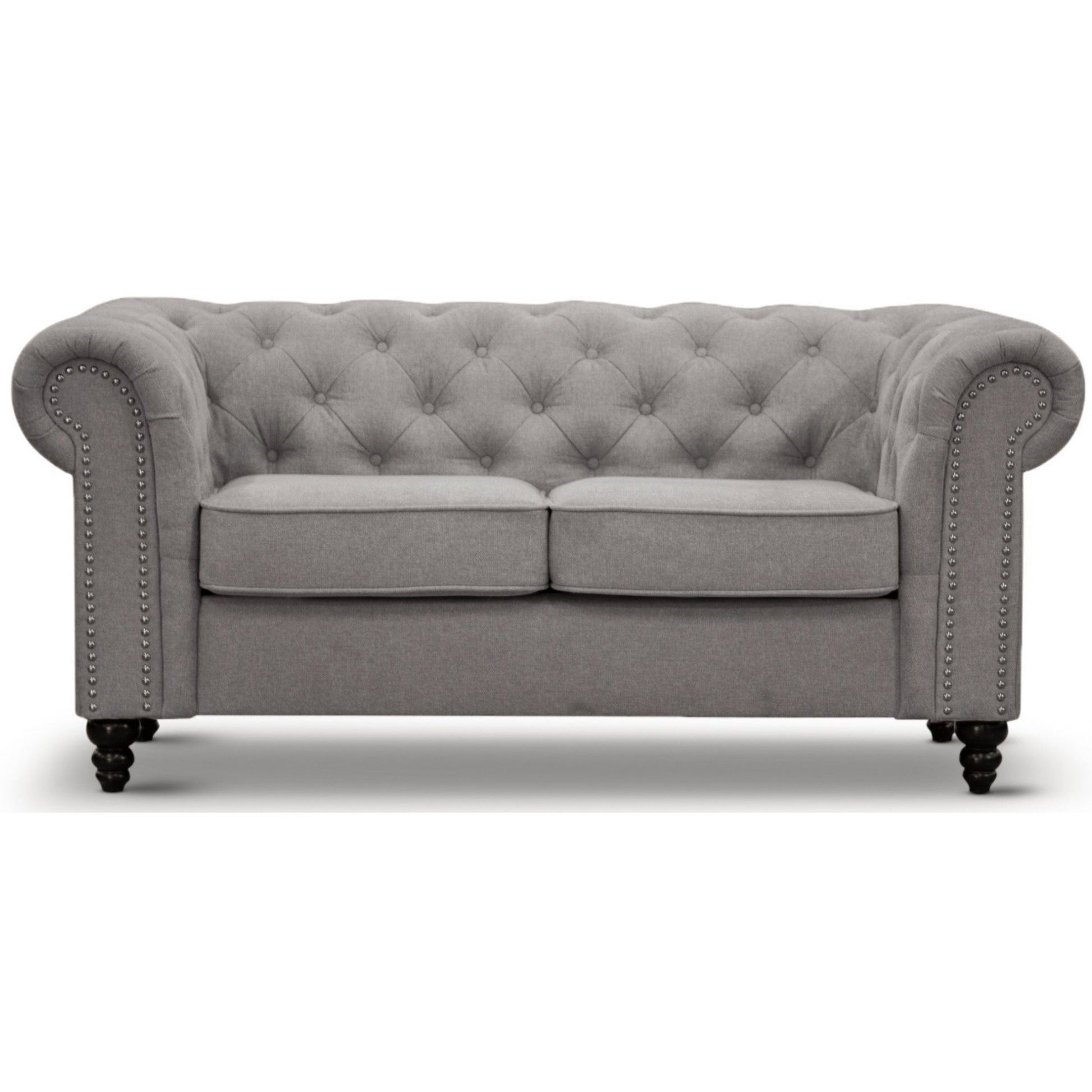 Mellowly 3 + 2 Seater Sofa Fabric Uplholstered Chesterfield Lounge Couch - Grey - Cosy Abode